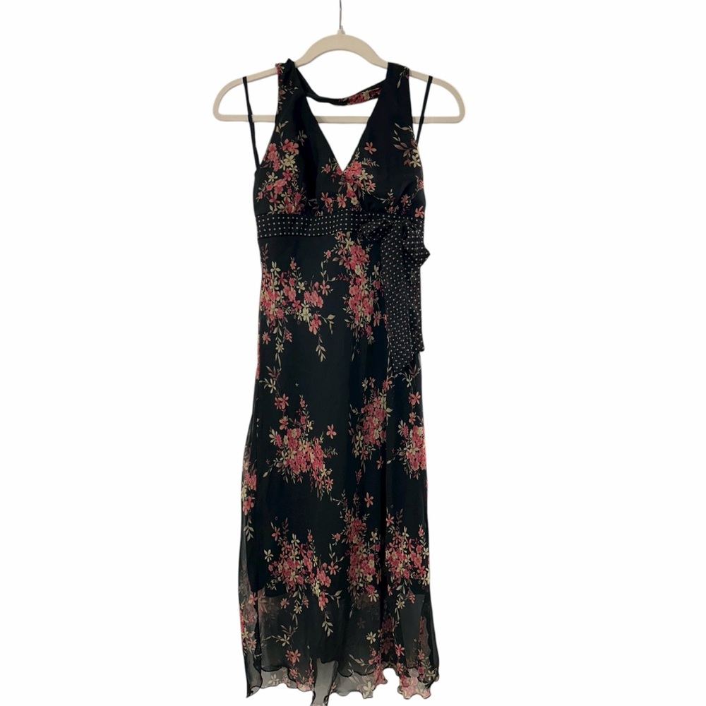 Floral Black Dress